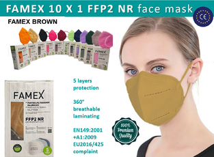 Σετ 10 τεμ FAMEX FFP2 BROWN – CE