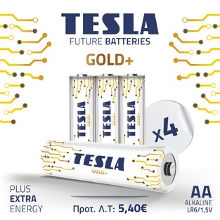 TESLA BATTERIES GOLD +AA (4pack)