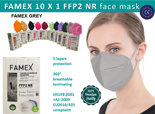 Σετ 10 τεμ FAMEX FFP2 GREY – CE