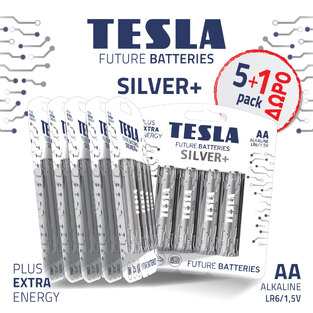 5 x (4packs) + 1ΔΩΡΟ, TESLA SILVER +AA
