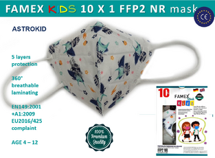 Σετ 10 τεμ FAMEX KIDS FFP2 ASTROKIDS – CE