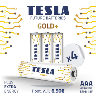 TESLA BATTERIES GOLD +AAA (4pack)