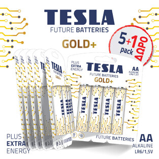5 x (4packs) + 1ΔΩΡΟ, TESLA GOLD +AA